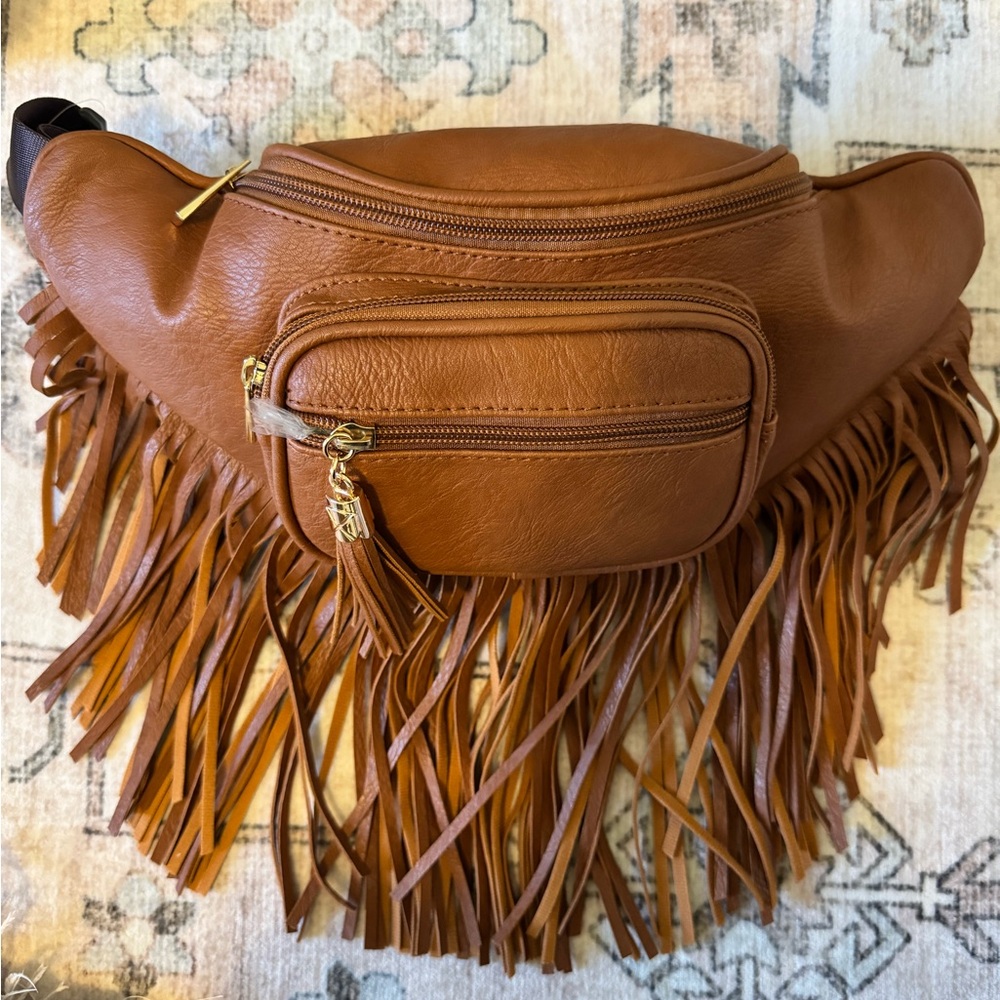 Brown Fringe Women Bag